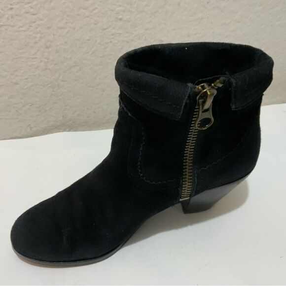 Sam Edelman Louie Suede Fringe Heeled Ankle Boot Black Women's sz 7 - Picture 7 of 14